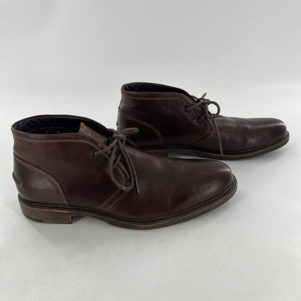 Johnston & Murphy Mens Tan Chukka Full Grain Leather Plain Toe 9 Tumbled Pebbled